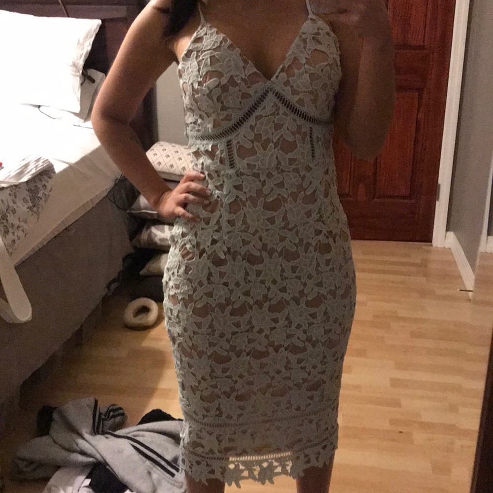 Mint Midi lace dress